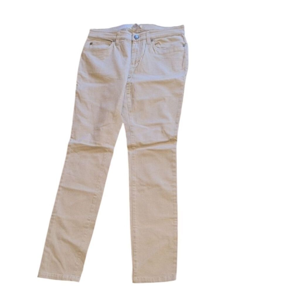 Eileen Fisher Organic Cotton Stretch Slim Fit Jeans Eggshell White Size S